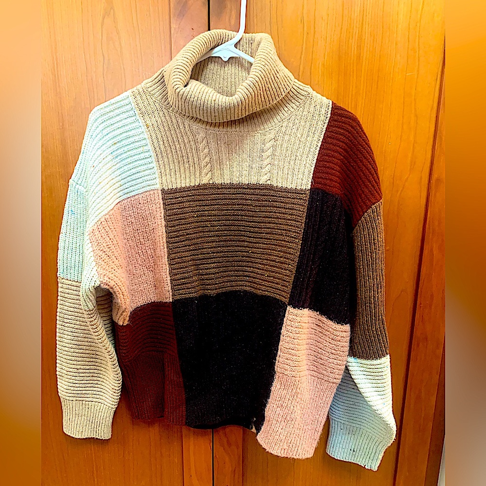 ALC A.L.C. sweater block style multicolor turtleneck